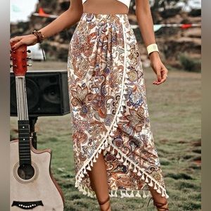 Paisley midi skirt